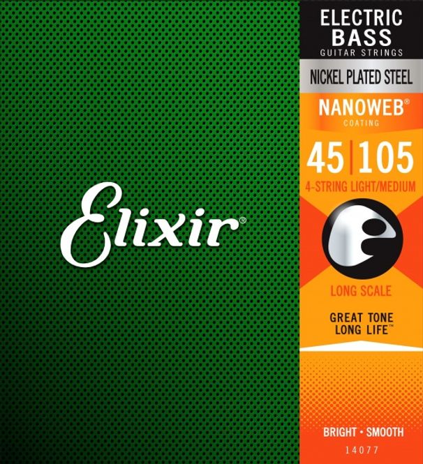 Hovedbilde Elixir 14077 Electric Bass Nickel Plated Steel NANOWEB 045-105