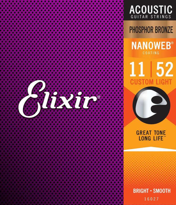 Elixir 16027 Acoustic Phosphor Bronze NANOWEB 011-052