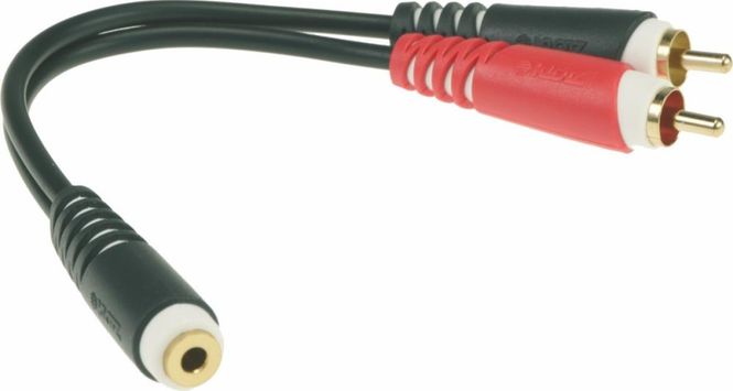 Hovedbilde Klotz Y kabel, mini jack hun til 2xRCA