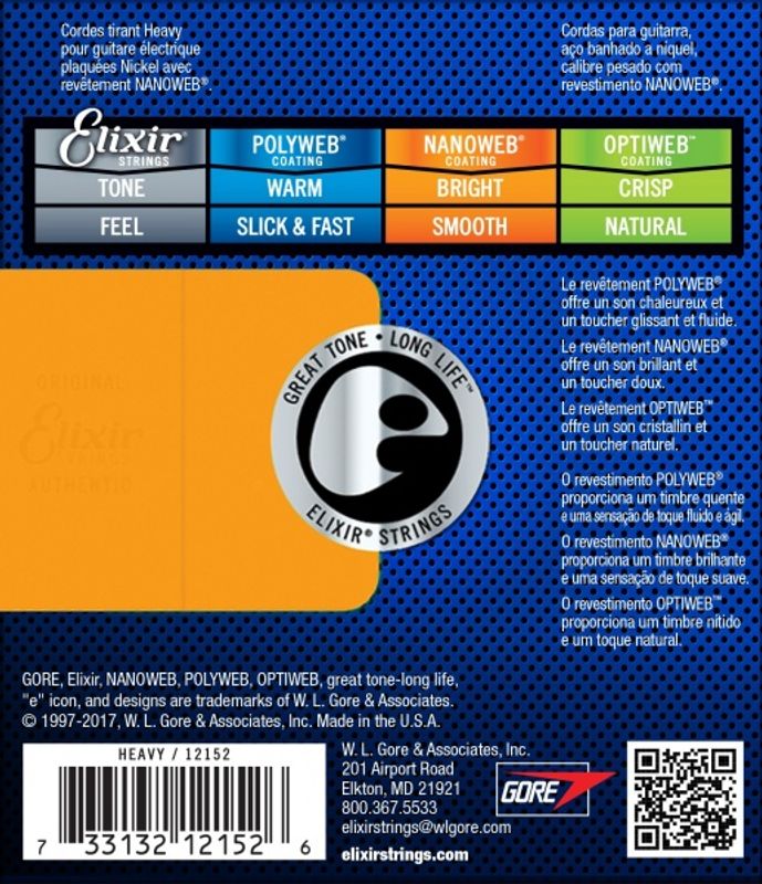 Elixir 12152 Electric Guitar Nanoweb 012-052