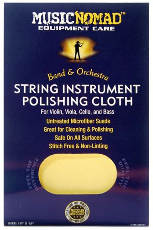 Music Nomad String Instrument Polishing Cloth for Violin, Viola, Cello & Bass